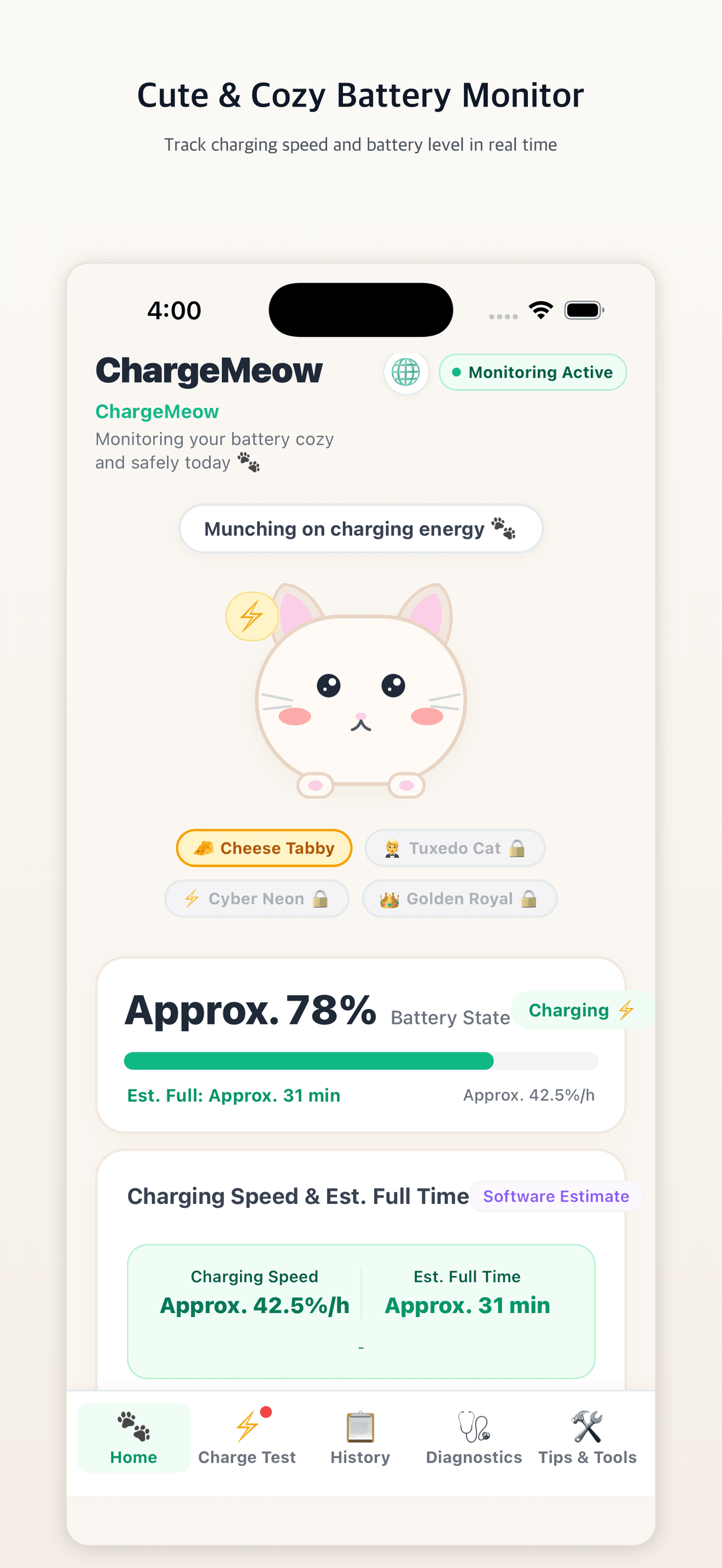 ChargeMeow (충전냥) - Real-Time Telemetry & Charging Speed